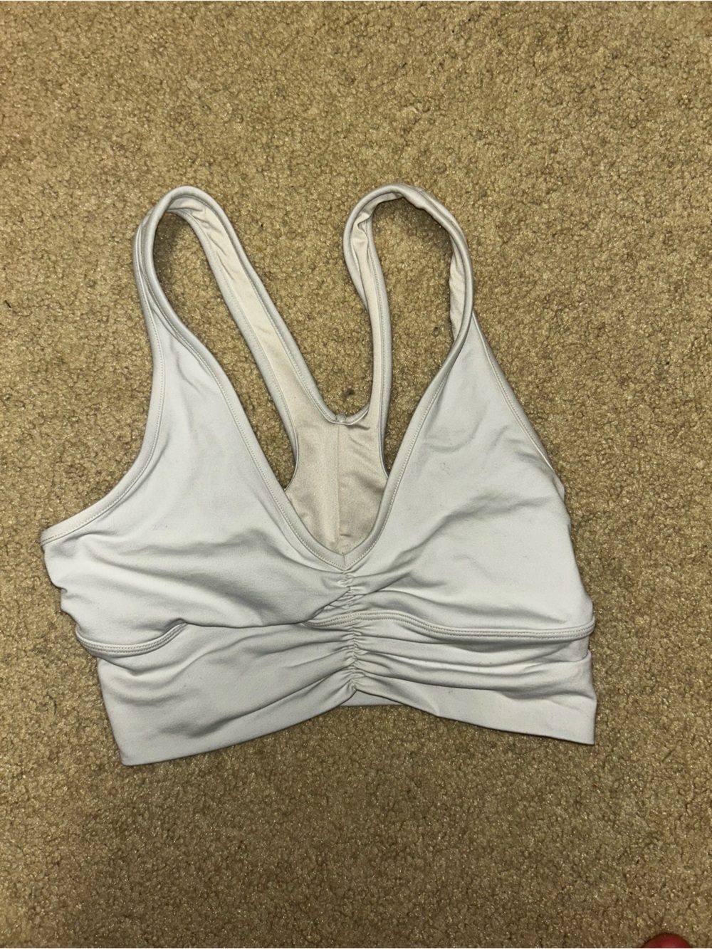 Cream alo racer back sports bra